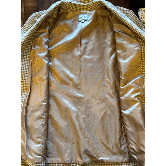 Pendleton Blazer Women XL Brown Tan Houndstooth Wool Jacket Vintage Preppy Retro - Picture 9 of 11